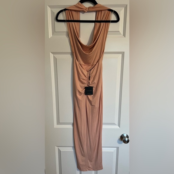 JLUXLABEL ‘Blush February Gold Clasped Halter Dress’ - Picture 5 of 8